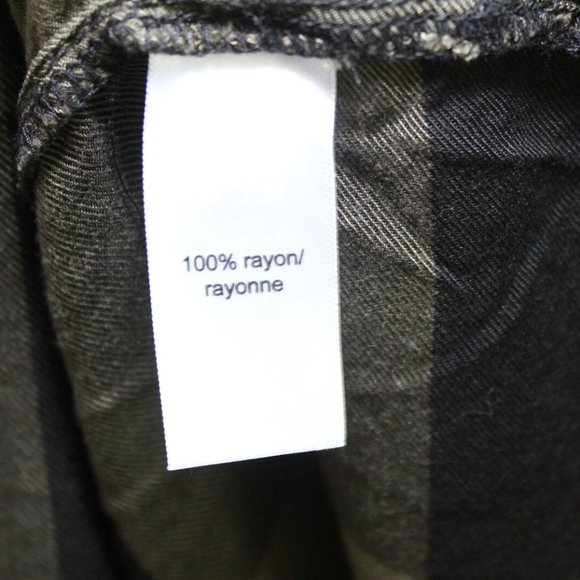 Maurices Plaid Open Front Cardigan Green Black Raw Edge Plus Size 1 1X H11656 - Picture 5 of 8